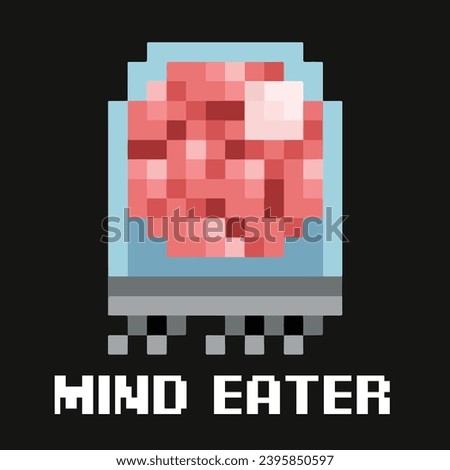 editable pixel vector Illustration of Mind Eater, good for sticker, clip art, icon, logo, game assets, etc.
