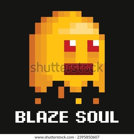 editable pixel vector Illustration of Blaze Soul, good for sticker, clip art, icon, logo, game assets, etc.