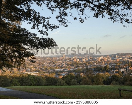 A view of the city of Sheffield, UK, as seen from Meersbrook Park Royalty-Free Stock Photo #2395880805