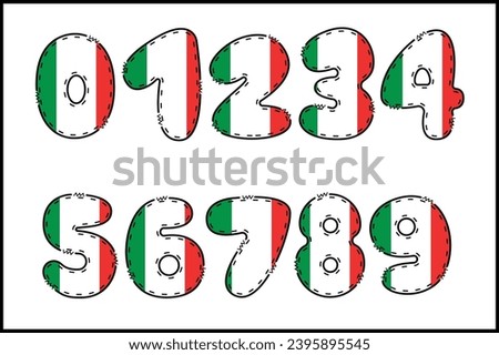 Handcrafted Travel number color creative art typographic design