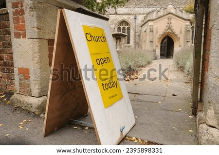 Sign outside St Laurence Parish Church, Downton