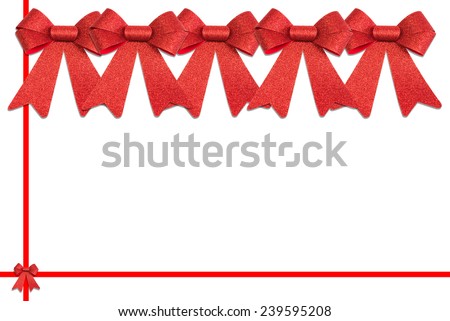 red flakes christmas decoration on white background