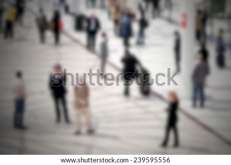 Commuters background, intentionally blurred post production.