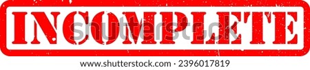 Red Incomplete Complete Rubber Stamp Grunge Texture Label Badge Sticker Vector EPS PNG Transparent No Background Clip Art Vector EPS PNG 