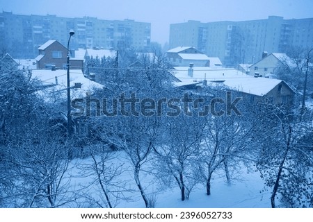 snowy winter in the city