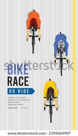 Great elegant vector editable bicycle race poster from birdeye or top view background design best for your championship community event