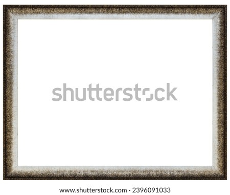 Antique Simple Brown Classic Old Vintage Wooden Rectangle mockup canvas frame isolated on white background. Blank and diverse subject molding baguette. Design element. use for paint, mirror or photo