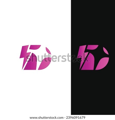 D Letter Logo with Energy Icon Vector Professional Abstract Monogram Logo Design Symbol