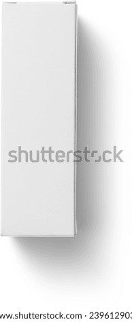 Top up view isolated of white box paper. Royalty-Free Stock Photo #2396129037