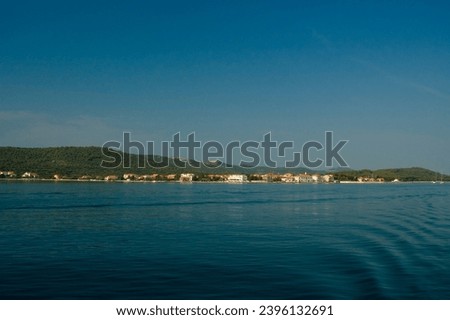 Panorama of Croatia from the sea side. Photo from the yacht.