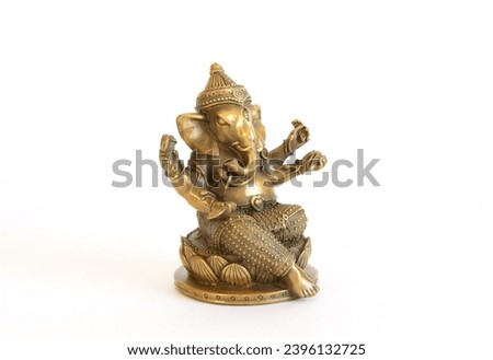 Deity of Ganesha from India on white background