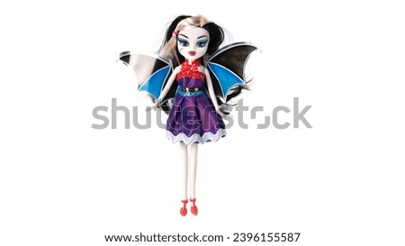Doll with butterfly wings. isolated on white background. High quality photo