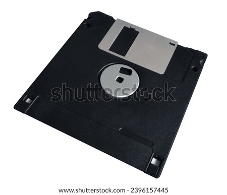 Vintage floppy disk isolated on white background