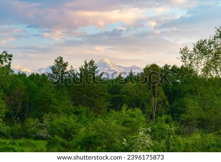 Retezat mountains spring pastel view 