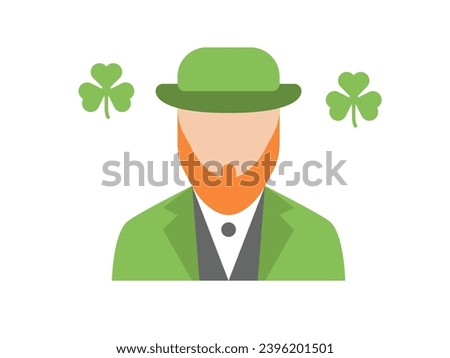 St. Patrick's Day icon  vector illustration. Irish man.