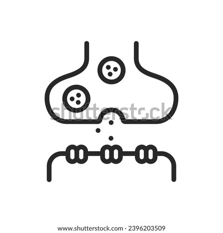 Synapse Icon. Thin Linear Illustration for Neurological Connections, Brain Function, and Neural Communication Education. Isolated Outline Vector Sign. Royalty-Free Stock Photo #2396203509