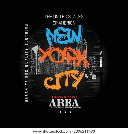New York city design typography for print t shirt illustration vector art.