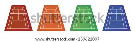 Different types of tennis courts - clay, grass, indoor surfaces and artificial surface. There are both fast and slow surfaces.