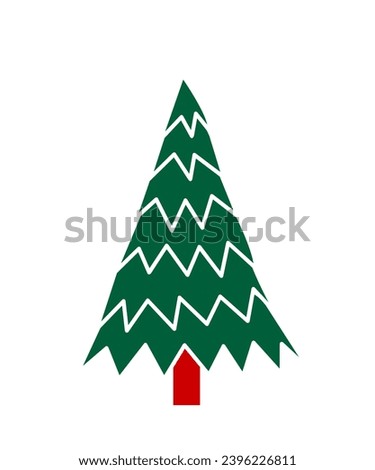 Christmas tree clip art design for T-shirts and apparel, holiday clip art on plain white background for shirt, hoodie, sweatshirt, card, tag, mug, icon, logo or badge