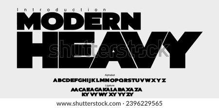 Modern Bold Font with Ligature. Typography urban style alphabet fonts for fashion, sport, technology, digital, movie, logo design, vector illustration Royalty-Free Stock Photo #2396229565