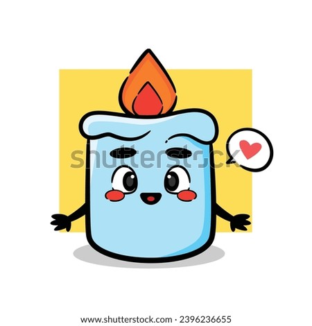 happy cute candle vector mascot. cute cartoon design character.