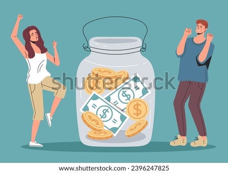 Finance family money invest for future concept. Vector flat graphic design illustration
