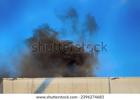 11.29.2023 wroclaw, poland, Fire with flames on the premises of a chemical factory.