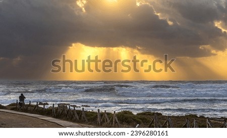 Stormy sunset - Picture of a sunset taken during a storm in Sardinia