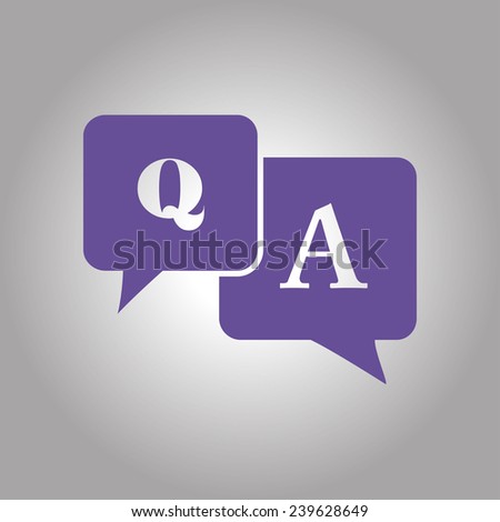 Question answer icon. Q&A sign symbol. Speech bubbles with question and answer.