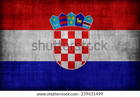 Croatia flag pattern  ,retro vintage style