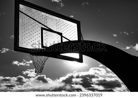 Basketball Court in black and white