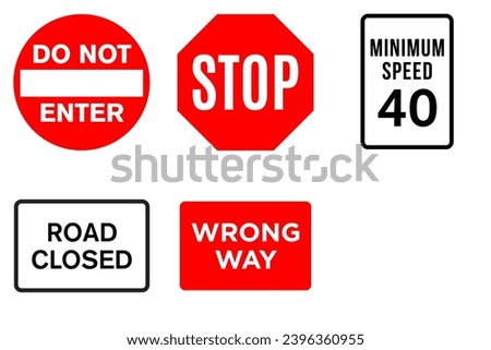 Minimum Speed 40 Road Sign Traffic Warning Regulatory Sign Signage Vector EPS PNG Transparent No Background Clip Art 
