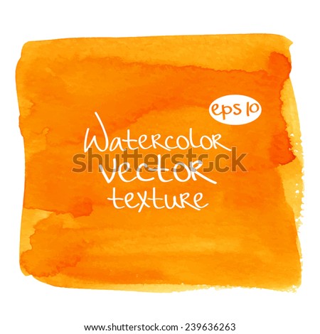 Abstract watercolor vector texture.Hand drawn square paint isolated on white background
