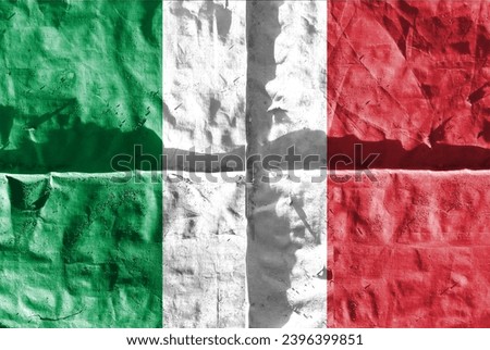 The Italian flag has been exposed many times. Use as a basemap or background. Double exposure creative hologram.