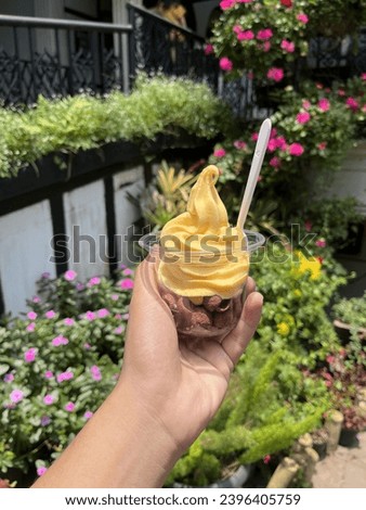Cheese ice cream is perfect to enjoy in the hot sun