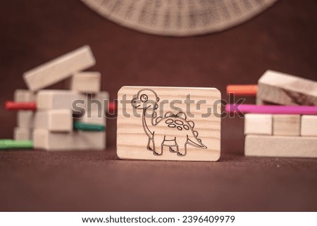 Wooden coloring block product photography