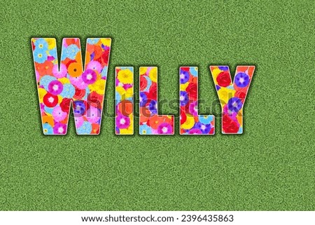nickname willy written with flowers, Illustration, flowers, pattern