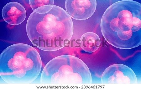 Cells anatomy on abstract background. 3d illustration