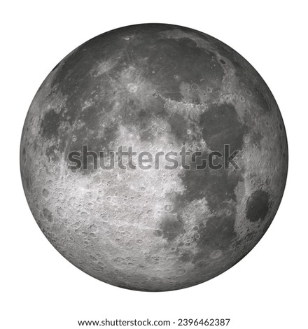 Full Moon "Elements of this image furnished by NASA ", isolated white background.