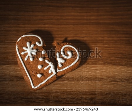 Christmas tree decorated with lights in the gingerbread background