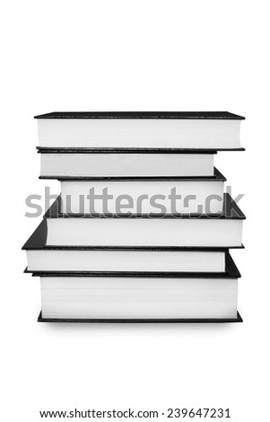 Books pile isolated on white