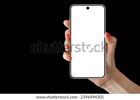 a phone iphone in a hand on a transparent background in PNG format