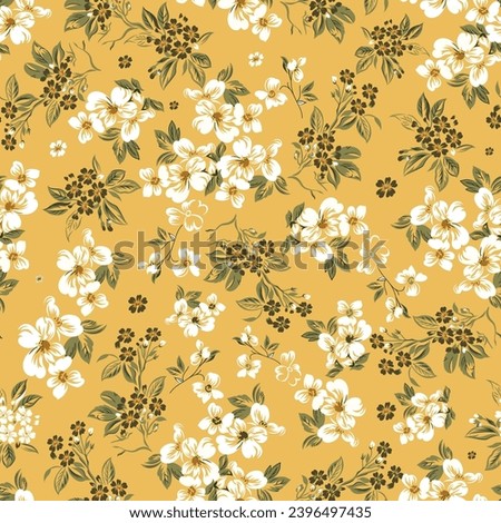 flower seamless pattern on muster background Royalty-Free Stock Photo #2396497435