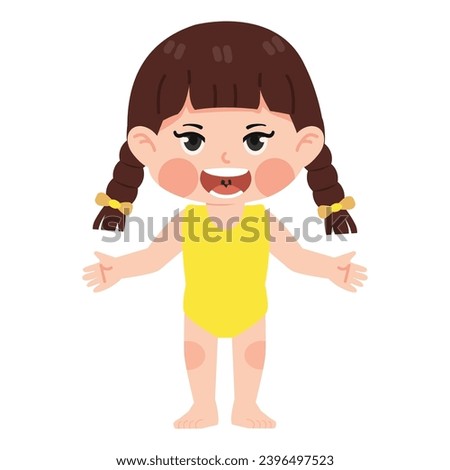 Cute girl human body cartoon vector