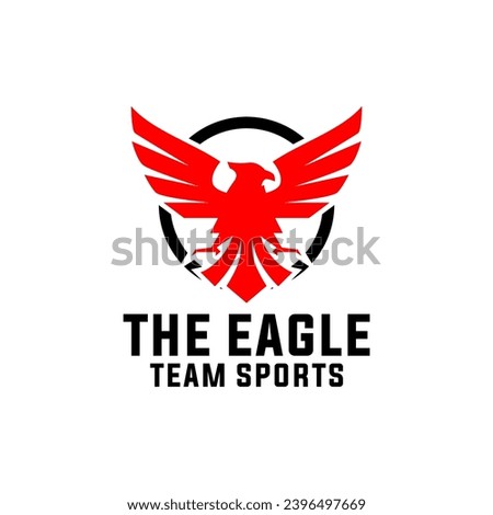 Simple Eagle Badge Shield Sports Team Logo Template Vector