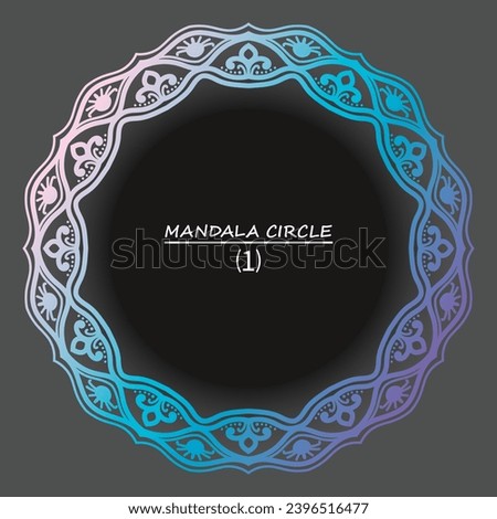 Round art frame with patterned, decorative art circle elements.