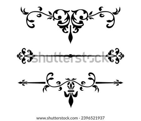 Elegant ornamental set collection in black colour
