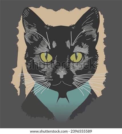 An elegant and stylized silhouette of a cat, wonderful, minimalistic design, vector