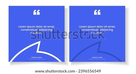 3D bubble testimonial banner, quote, infographic. Social media post template designs for quotes. Empty speech bubbles, quote bubbles and text box. Vector Illustration EPS10. Royalty-Free Stock Photo #2396556549