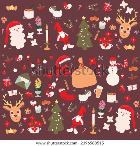 Christmas clip art images, Santa Claus, reindeer